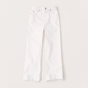 Abercrombie & Fitch Ultra High Rise Cropped Wide-Leg Jeans White